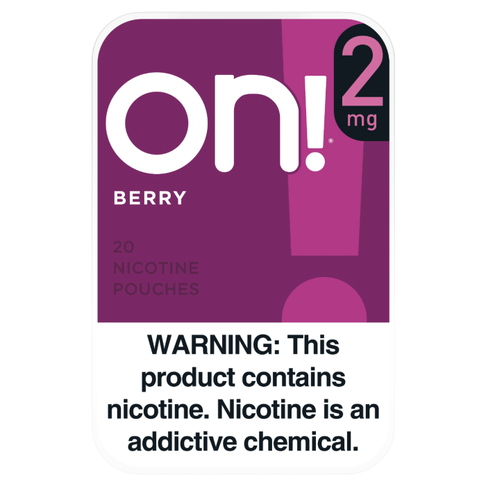 On! 2MG Berry Mini Dry Nicotine Pouches