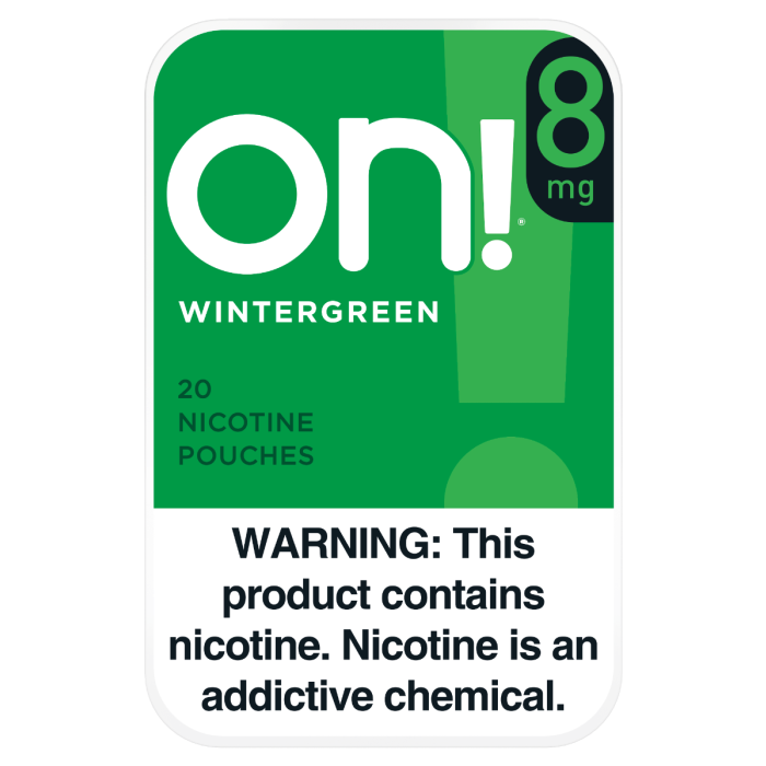 On! 8MG Wintergreen Mini Dry Nicotine Pouches