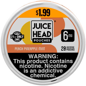 Juice Head Pouches Peach Pineapple Mint 6MG $1.99 Can