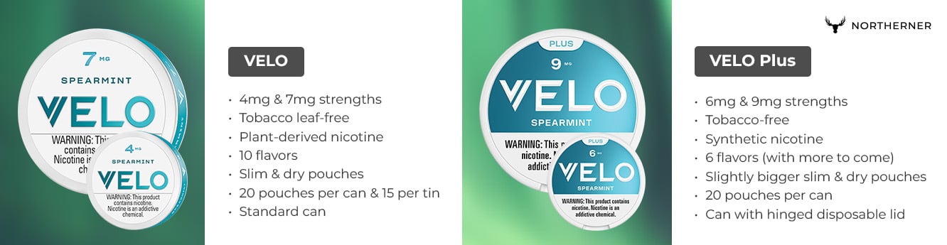 VELO vs VELO Plus nicotine pouches